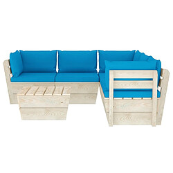 Avis Maison Chic Salon de jardin palette 6 pcs avec coussins - Table et chaises d'extérieur - Mobilier/Meubles de jardin Moderne épicéa imprégné -MN26286