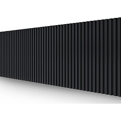 Vente-Unique Panneau mural 3D - Pack de 2,83 m² - Noir - Lot de 8 pièces - CLINTON pas cher