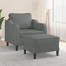 vidaXL Fauteuil avec repose-pied Gris foncé 60 cm Tissu