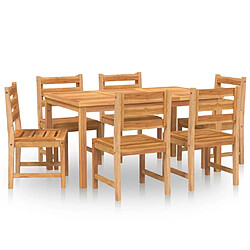 Salle à dîner de jardin 7 pcs,Table et chaise à manger Bois de teck solide -MN93514