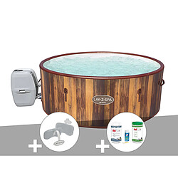 Kit spa gonflable Bestway Lay-Z-Spa Helsinki rond Airjet 5/7 places + 2 appuis-tête + Kit de traitement au brome