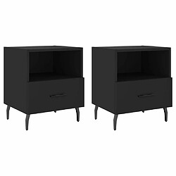 Maison Chic Lot de 2 Tables de chevet - Tables de Nuit noir 40x35x47,5 cm bois d’ingénierie