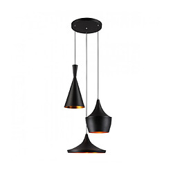 Luminaire Center Suspension industrielle et rétro Pedro Noir