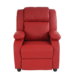 Mendler Fauteuil de télévision, fauteuil relax Lincoln, relaxation, similicuir ~ rouge