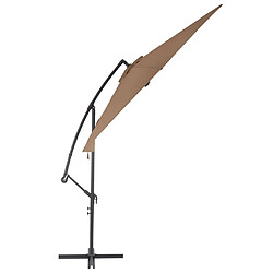 Avis Helloshop26 Parasol meuble de jardin en porte-à-faux avec poteau en aluminium 300 cm taupe 02_0008652