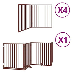 vidaXL Barrière pour chien porte pliable 12 panneaux bois de peuplier