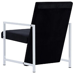 Acheter vidaXL Fauteuil avec pieds chromés Noir Velours