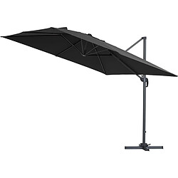 Habitat Et Jardin Parasol jardin déporté Alu Sun 3 - Carré - 3 x 3 m - Noir + housse de protection