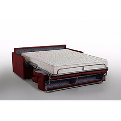 Inside 75 Canapé lit 3 places PARIS en microfibre bordeaux couchage 140cm express sommier lattes matelas 16 cm