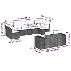 Avis Maison Chic Salon de jardin avec coussins 9 pcs, Ensemble Tables et chaises de jardin, beige résine tressée -GKD801115