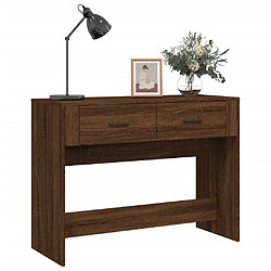 Avis vidaXL Table console Chêne marron 100x39x75 cm Bois d'ingénierie