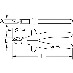 KS TOOLS 117.1281 Pince coupante diagonale isolée, L.175 mm