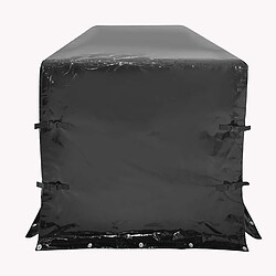 Helloshop26 Bâche pour remorque 210 x 114 x 110 cm pvc 700 g/m² avec œillets 4 sangles et corde élastique 7 m imperméable noir bâche étanche de protection couverture pour remorque de voiture 01_0000195