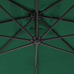 Helloshop26 Parasol meuble de jardin en porte-à-faux avec mât en acier 250 x 250 cm vert 02_0008645 pas cher