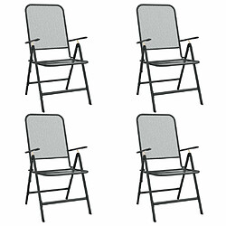 Avis Ensemble à manger de jardin 5 pcs,Table et chaise à dîner anthracite métal maille -MN20409