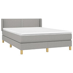 Avis Maison Chic Lit Adulte - Lit simple Lit à sommier tapissier avec matelas moelleux - Meuble de Chambre - Gris clair 140x200cm Tissu -MN61678