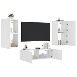 Acheter vidaXL Meuble TV muraux 3 pcs avec lumières LED blanc