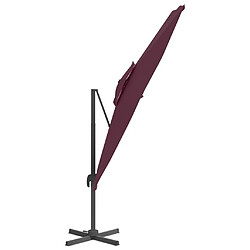 Avis Helloshop26 Parasol meuble de jardin cantilever à double toit 400 x 300 cm bordeaux rouge 02_0008156