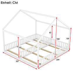 Acheter ComfortXL Lits Individuels 90 X 200, Lits Plats, Modèles En Forme De Maison, Lits 2-en-1, Blanc