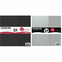 Sultane A 48 papiers Scrapbooking Gris + Noir - 300g/ m²