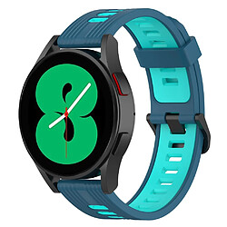 Bracelet en silicone 20mm bande, bicolore avec boucle, bleu/teal pour votre Huawei Watch GT2 42mm/Samsung Galaxy Watch4 Classic 42mm/46mm/Watch4 40mm/44mm