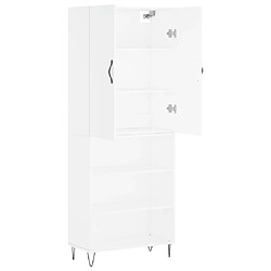 Avis vidaXL Buffet haut Blanc 69,5x34x180 cm Bois d'ingénierie