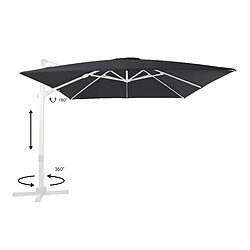 Acheter AXI Apollo Premium Parasol Déporté BLANC/Gris - Parasol Déporté Rectangulaire 300x300cm - Parasol Pied Déporté, structure aluminium - Rotation 360 - Parasol Déporté Inclinable - Résistant aux UV