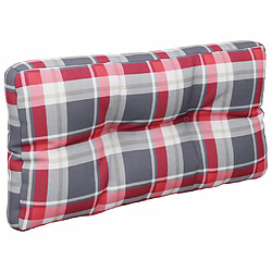 Acheter vidaXL Coussins de palette lot de 2 motif à carreaux rouge tissu