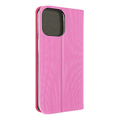 Avizar Étui pour iPhone 14 Pro Max Tissu Porte-carte Support Vidéo Série Sensitive Rose