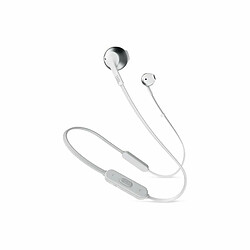 Casque D'Origine Jbl T205Bt Compatible Bluetooth Casque Semi-Intra-Auriculaire Sans Fil Écouteurs Argent