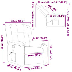 vidaXL Fauteuil de massage inclinable Noir Similicuir pas cher