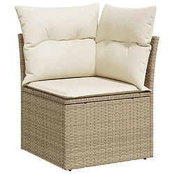 Avis vidaXL Salon de jardin avec coussins 9 pcs beige résine tressée