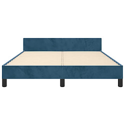 Acheter vidaXL Cadre de lit sans matelas bleu foncé 140x200 cm velours