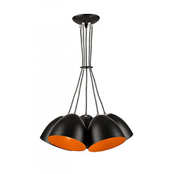 Lumière Suspension Livia Acier Noir 5 ampoules 65cm