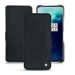 Housse cuir OnePlus 7T Pro - Rabat horizontal - Noir élégant ( Noir / Black ) - NOREVE