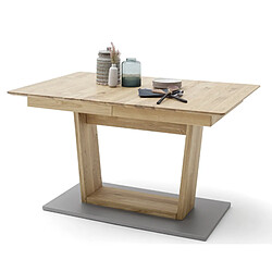 Pegane Table à manger / table repas extensible en chêne sauvage / gris - L.180-225 x H.77 x P.90 cm