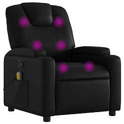 Maison Chic Fauteuil de massage inclinable,Fauteuil luxe de relaxation Noir Similicuir -MN80357