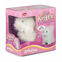 Tobar - 28774 - Peluche animée chaton blanc qui marche et miaule, Collection Animigos