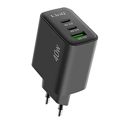 Chargeur secteur LinQ 40W - USB QC 3.0 + 2x USB-C Power Delivery