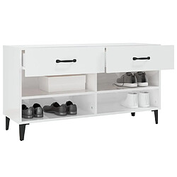 Maison Chic Armoire à chaussure,Meuble à Chaussures Blanc brillant 102x35x55 cm Bois ingénierie -MN74601 pas cher