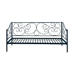 Avis Vente-Unique Lit banquette VIVIAN - 90 x 200 cm - Métal - Noir