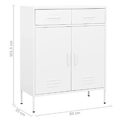 vidaXL Armoire de rangement Blanc 80x35x101,5 cm Acier pas cher