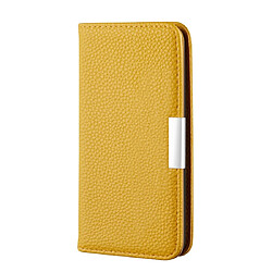 Wewoo Housse Coque Pour Galaxy J6 2018 Etui à rabat horizontal en cuir à texture litchi avec support et fentes cartes jaune