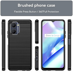 Htdmobiles Coque pour Realme C33 - housse etui silicone gel carbone + verre trempe - NOIR