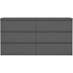 Cstore Commode - CHELSEA - 6 tiroirs - Anthracite - 154 x 42,2 x 79,9 cm