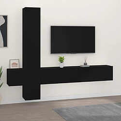 vidaXL Ensemble de meubles TV 5 pcs Noir Bois d'ingénierie