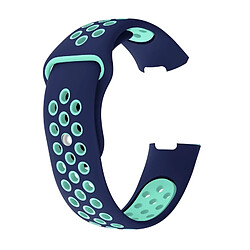 Wewoo Bracelet bicolore en silicone avec trou rond pour pour Fitbit Charge 3, taille de la dragonne: 145-210 mm (vert bleu)