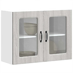 vidaXL Armoire murale de cuisine et porte en verre Kalmar sonoma gris