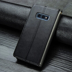 Etui en PU fermoir magnétique de couleur unie avec support et cordon noir pour votre Samsung Galaxy S10e