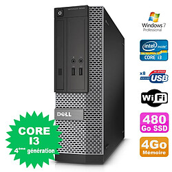 PC Dell Optiplex 3020 SFF Core I3-4130 3.4GHz 4Go Disque 480Go SSD DVD Wifi W7 - Occasion